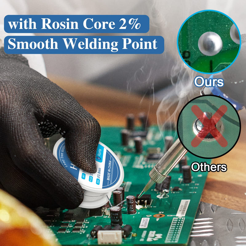 Solder 0.8 mm 30 g, Solder Wire with Flux Sn99.3 Cu0.7 | Solder with Rosin Core Electronic Solder Wire for Electric Soldering Repair 30g-0.8mm