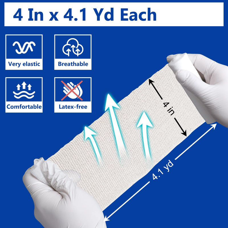 [Australia - AusPower] - 24 Pack Gauze Rolls, 4 in x 4.1 Yards, Premium Gauze Wrap Roll for Wounds, Bandage Wrap Rolled Gauze, Mummy Wraps, Individually Wrapped A-24p 