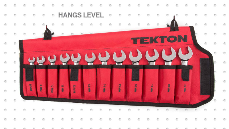TEKTON Stubby Combination Wrench Set, 12-Piece | WRN01190 12-Piece (8-19 mm) Pouch