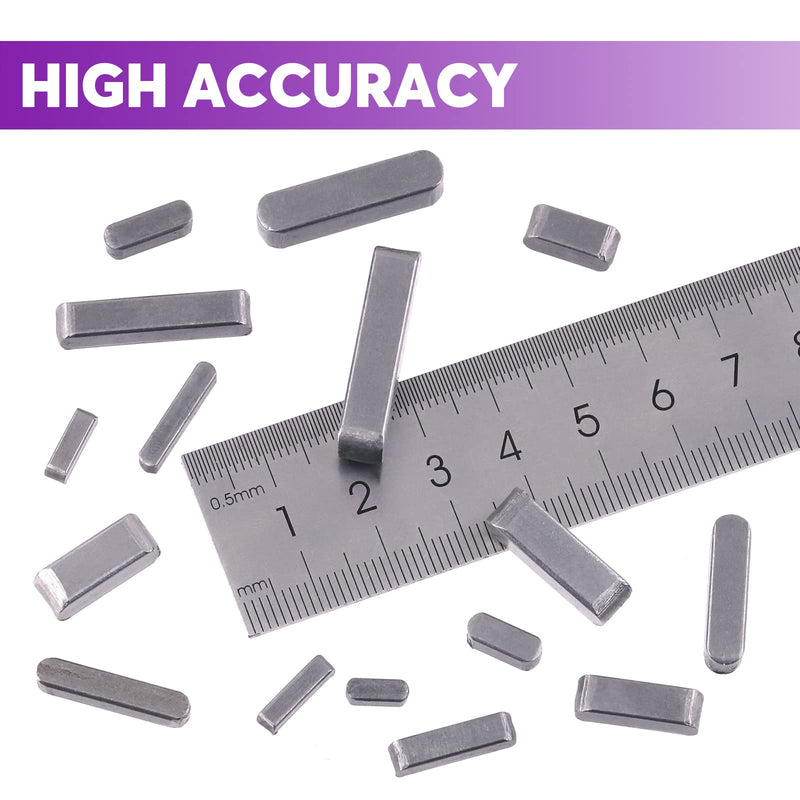 [Australia - AusPower] - Swpeet 140Pcs 16 Sizes Carbon Steel 3mm 4mm 5mm 6mm Round Ended Feather Key Parallel Drive Shaft Keys Set Key Stock Assortment for Fasteners Mechanical Industry 