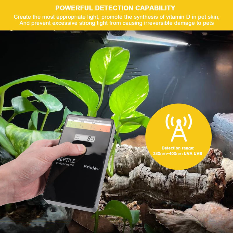 [Australia - AusPower] - Reptile U/V Meter, Briidea U/V/B Index Meter, Measures 280-400nm with Range from 0-199.9 U/V Index, Make Sure Your Reptile & Amphibian Gets the Right Amount of U/V Light 