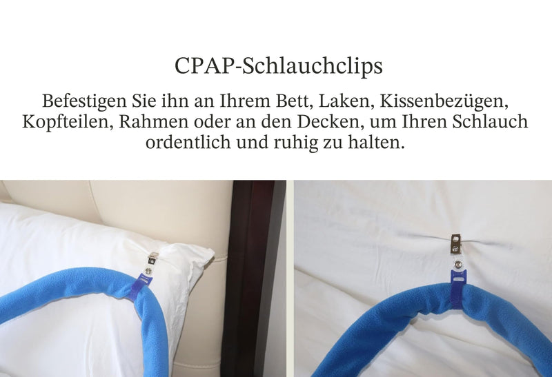 CPAP Hose Cover with 4 Retaining Clips, Soft Fleece Hose Insulator with Zipper, Universal and Fits Most CPAP Hoses.