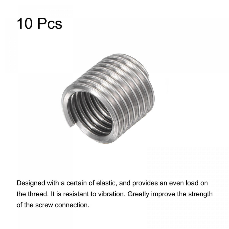 [Australia - AusPower] - uxcell Wire Thread Inserts 1/2-13 UNC 1.5D 304 Stainless Steel Helical Type Coiled Wire Screw Repair Threaded Sleeve Steel Sheath 10pcs 