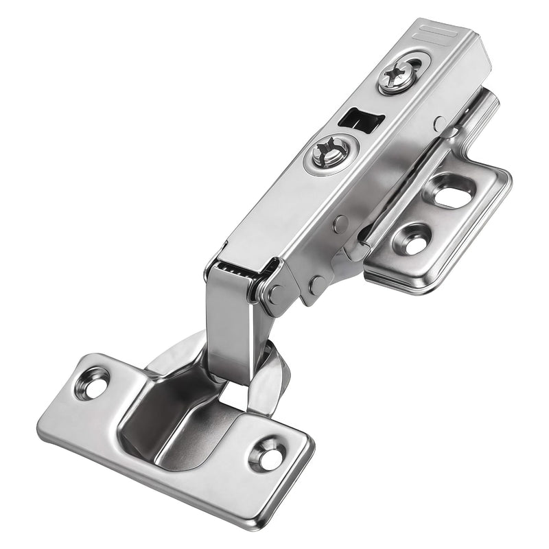 Kimdot Full Overlay 35mm Cup European Hidden Hinge Clip-on Plate for Easy Installation Kitchen,Bathroom Heavy-Duty Frameless Soft Close Hinge Four Hole Mounting Plate Hinges 10PCS 10