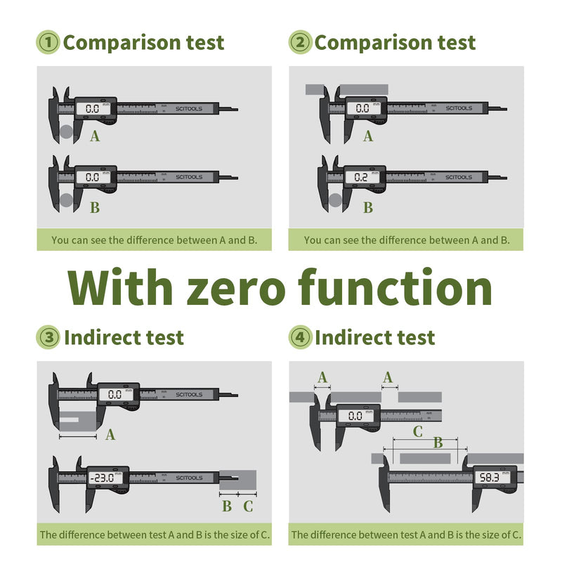 [Australia - AusPower] - Digital Caliper 0-6"Measuring Tool, Micrometer Caliper with Auto-Off Feature, Interchangeable between inches and millimeters for jewelry measurement and 3D printing 6" Plastic 