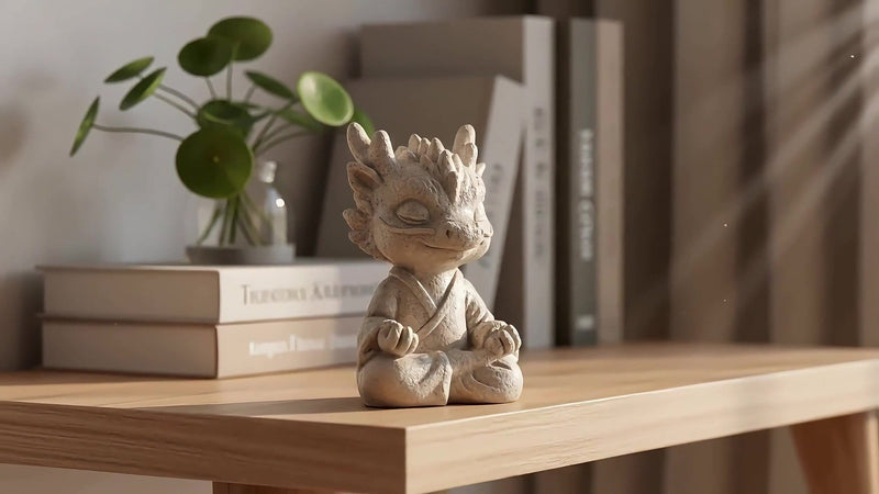 Meditating Snake Statue, Resin Zen Yoga Snake Figurine with Praying Hands, Spiritual Animal Desk Shelf Decor for Office, Meditation Room Snake 1