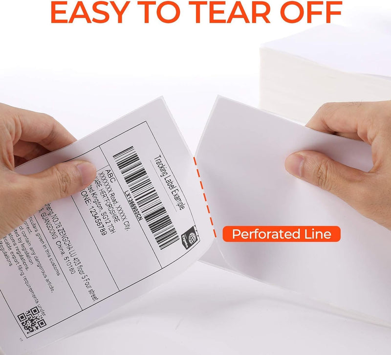 3 Inch White Circle Thermal Sticker Labels+Thermal Direct Shipping Label (Pack of 500 4x6 Fan-Fold Labels)
