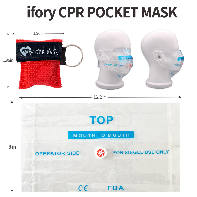 [Australia - AusPower] - 6 Counts CPR Pocket Mask Keychain, CPR Face Shield with One Way Valve Breathing Barrier for First Aid or ADE Training Hearts 