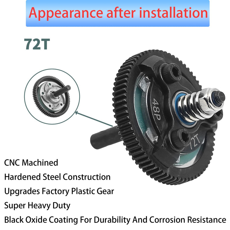[Australia - AusPower] - RC 48P 72T & 76T Spur Gear Hardened Steel Spur Gear Upgrades Part for Traxxas 1/10 Slash Stampede Rustler Bandit 2WD VXL XL-5 F-150 SVT, (72T & 76T) 