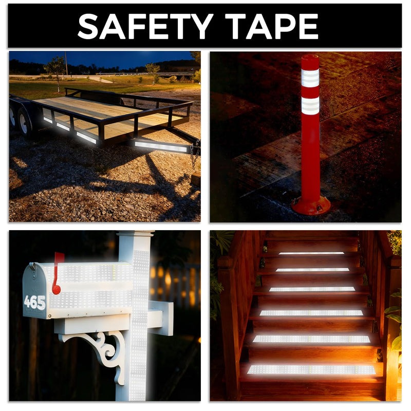 SWRT Reflective Tape 2 Inch x 30 Feet DOT-C2 Shining Star Fade Resistant White Reflective Tape Outdoor Waterproof Strong Adhesive Safety Warning Tape Reflector Conspicuity Tape for Trailer Trucks Bike
