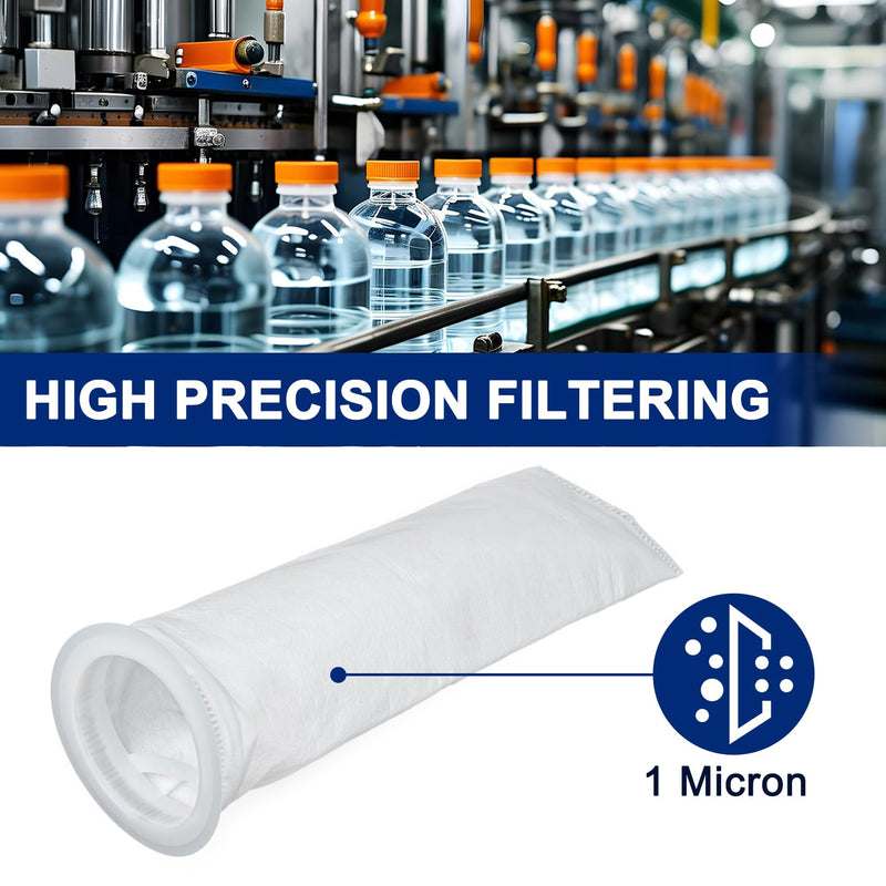 [Australia - AusPower] - 1 Micron Filter Bag - Polypropylene 4.5" x 20" with Plastic Ring for Industry Chemical Food 