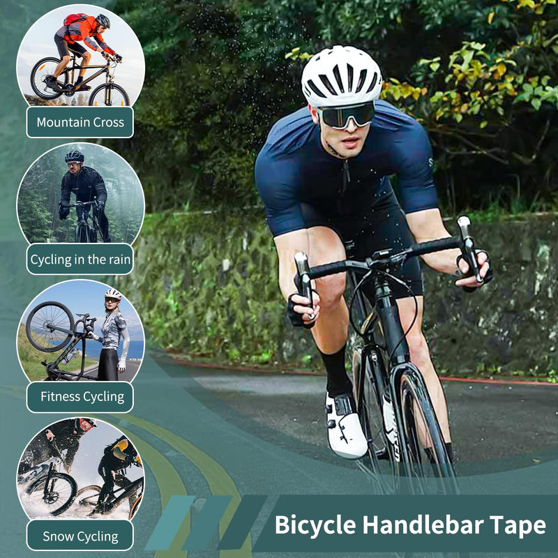 Bike Handlebar Tape, Black Bicycle Bar Tape, Bike Grip Tape 2.5mm Thick EVA Road Bike Handlebar Tape of Comfortable Non-Slip Shock Absorption for Road Cycling, Mountain Biking(2 Rolls Per Set)