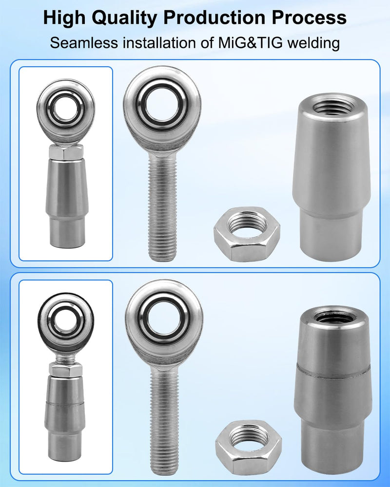 [Australia - AusPower] - 1/2-20 Heim Joints Rod End Kit Economy with Tube Adapters and Jam Nuts, Heim Joints Panhard Bar Kit .065 Bungs Rod End Heim Joint LH and RH, 1 Pair 