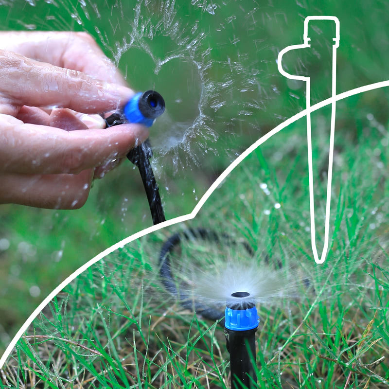 [Australia - AusPower] - Drip Irrigation Emitters with Adjustable 360 Degree Water Flow Drippers Sprayer for 1/4 inch Tubing, Garden Drippers Sprayer Perfect for House Garden Watering System. (25pcs-Blue 360 Degree Sprayer) 25pcs-Blue 360 Degree Sprayer 