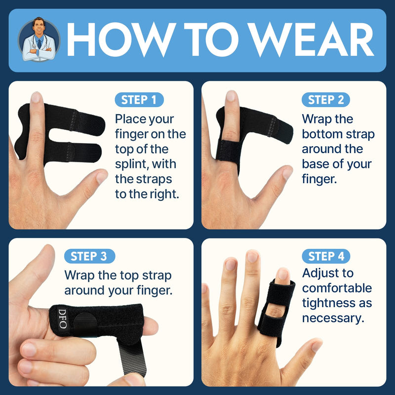 [Australia - AusPower] - Dr. Frederick's Original Trigger Finger Splint - 2ct - Mallet Finger Splint - Finger Brace for Arthritis, Injury, Sprain - Fits Index, Middle, & Ring Finger Pain Regular (2 Splints) 
