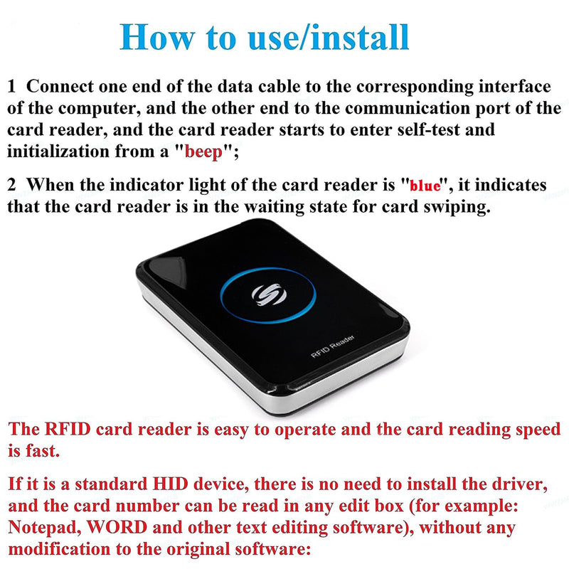 [Australia - AusPower] - RFID Reader Metal Case ID IC Card Reader 125KHz/13.56Mhz Reader Scanner Long Range Dual Frequency Reads TK4001 EM4100 NFC Card MFS50S70 and Other 14443A Protocol Tags 