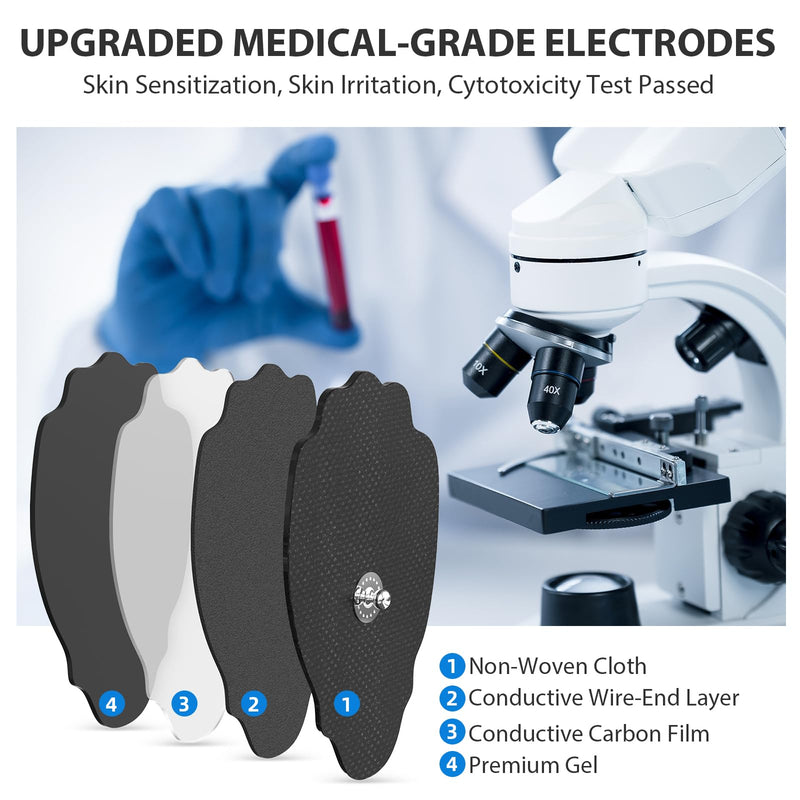 [Australia - AusPower] - TENS Unit Electrode Pads NURSAL 20 Pack 3.5mm Snap EMS Replacement Pads for Electrotherapy Reuse More Than 30 Times, Compatible with MEDVICE,Belifu TENS Machine Black 