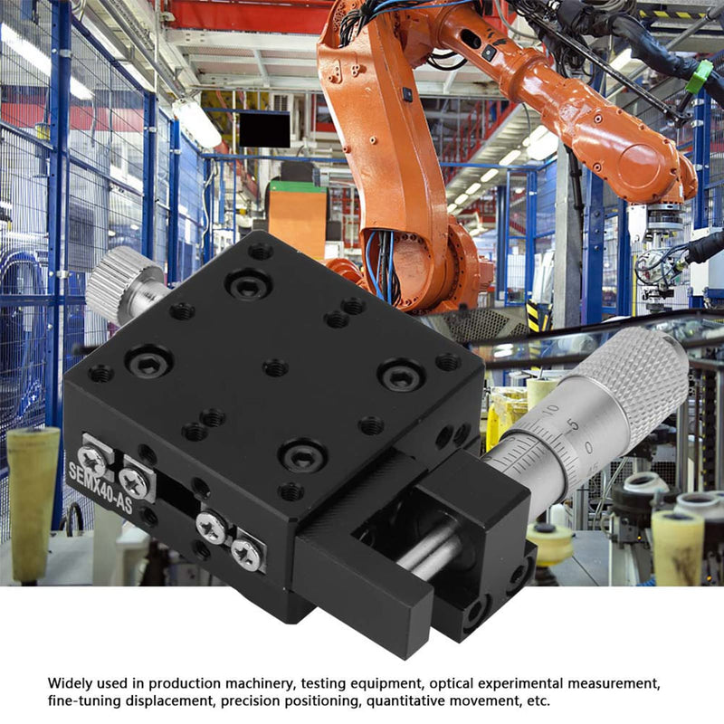 [Australia - AusPower] - Linear Stages, SEMX40-AS X Micrometer Linear Stages, 40×40mm Manual FinE Tuning Crossing Roller, Precise Linear Stage Displacement Trimming Bearing Sliding Table 