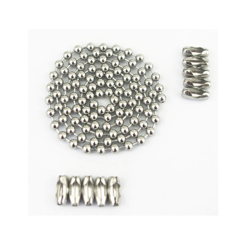 [Australia - AusPower] - Glory Qin 5.0mm Stainless Steel Ball Chains & Matching connectors (#10, 10 feet) 