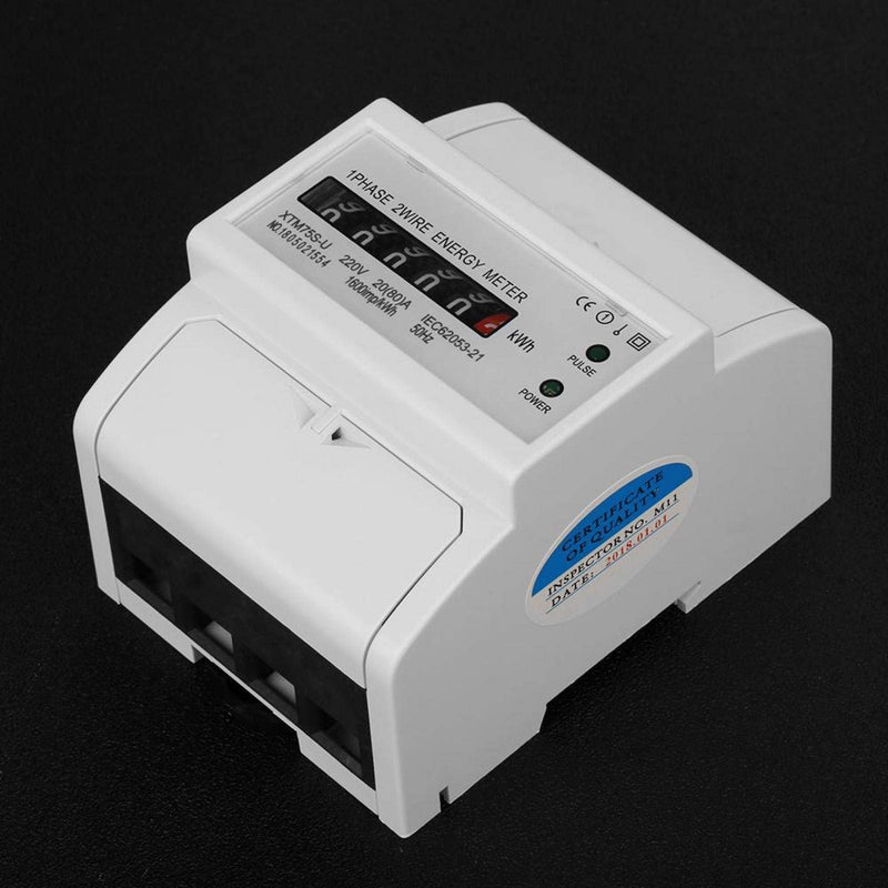 [Australia - AusPower] - Meter 220v Digital 1-Phase 2 Wire 4p Din-Rail Electric Meter Electronic Kwh Meter(20(80)A) for kwh meter 1 fase analog kwh meter 80 amp kwh meter electric consumption metre digital kwh meter 100 digit 