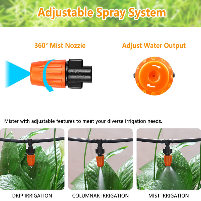 [Australia - AusPower] - Drip Irrigation Fittings Kit for 1/4 Inch Tubing, 260 Pcs 1/4" Drip Line Barbed Connectors - 85 Couplings, 55 Tees, 10 Nozzles, 10 Nozzle Tees, 25 Single barbs, 25 Elbows, 25 Plugs, 25 Crosses 4/7mm Drip Fittings Set-260P 