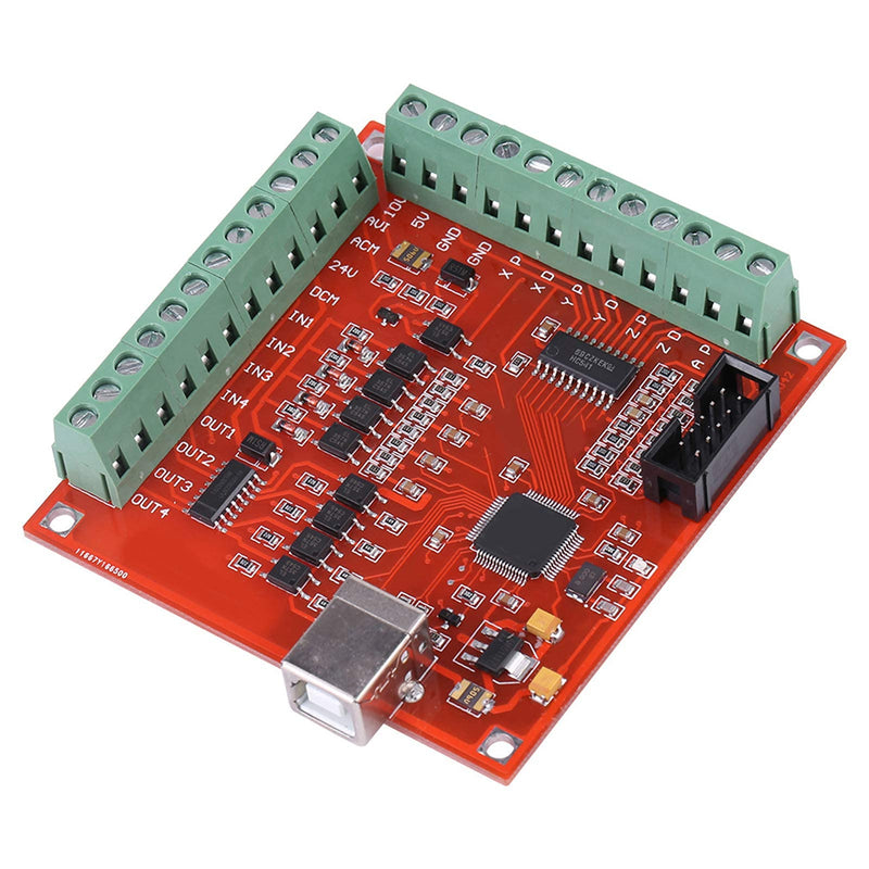 Walfront USB Interface Board, USB CNC Controller 4 Axis Motion Control Card, Interface Board for Stepper Motor Driver