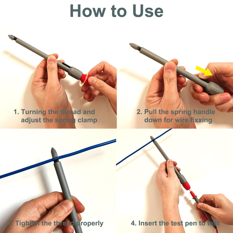 [Australia - AusPower] - Multimeter Automotive Test Leads Kit with Soft Carrying Case Wire Piercing Clip Puncture Probes Wire Replaceable Precision Sharp Probes for Digital Electrical Multimeter Testing 