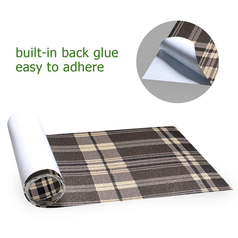 Qilmy Brown Buffalo Plaid Skateboard Grip Tape, Bubble-Free Waterproof Non-Slip Longboard Griptape for Skateboard Rollerboard Scooter, 33 x 9 Inch 33.1x9.1 Inch