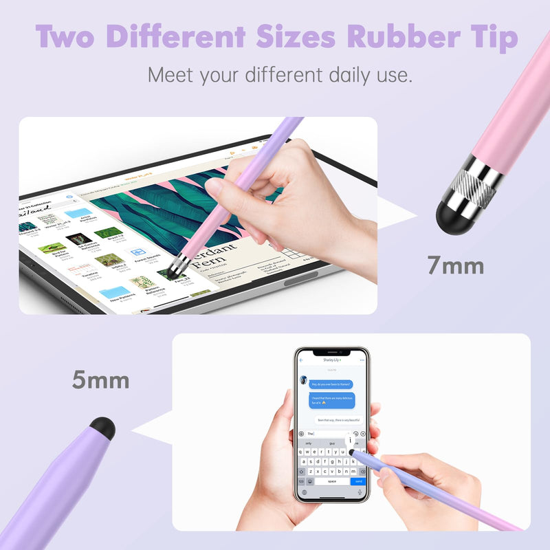[Australia - AusPower] - StylusHome 5 Pack Stylus Pens for Touch Screens, Dual-end High Sensitivity Capacitive Stylus for iPad, iPhone, Android Smartphone and Tablets All Universal Touchscreen Devices, with 10 Rubber Tips white 