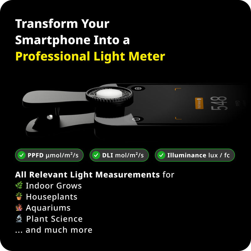 [Australia - AusPower] - Lightray Mobile Light- and PAR Meter | Smartphone-Based PPFD, DLI, Illuminance Meter with Photone App 