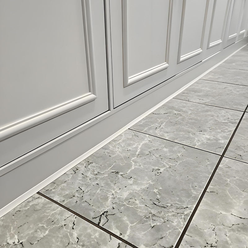 6m (19.7ft) Self-Adhesive Floor Molding Trim - Flexible TPE Baseboard Edging for Floors, Walls, Countertops