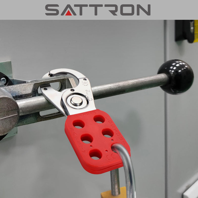 [Australia - AusPower] - Lock Out Tag Out Hasp, 6 Pcs Red Lockout Hasp, Tamper-Proof and Impact-Resistant Loto Hasp with 6 Holes Interlock 6pcs Lockout Hasp 