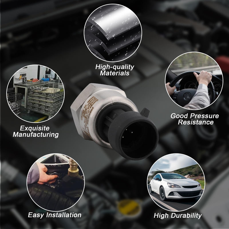 [Australia - AusPower] - 100 PSI Pressure Transducer Sender Sensor with 1/8" -27 NPT 316 Stainless Steel Thread and Harness Connector for Oil Fuel Air Water Pressure 100 PSI 
