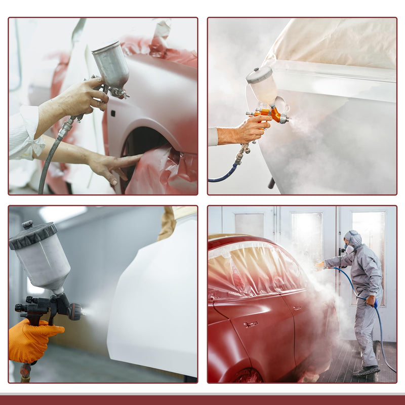 1 Pcs for Wall Covering Frames Cars Auto Body Paint Supplies Pre-Taped Masking Film Plastic Cover 1000x180cm / 32.81ftx70.87" Light Yellow White