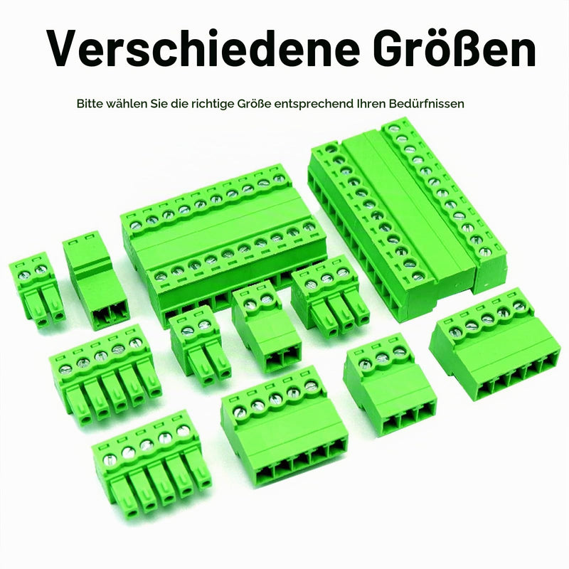 10 Pairs 3.81 mm Screw Terminals 3-Pin Male and Female Terminals, Connector Terminals 3P-10Set