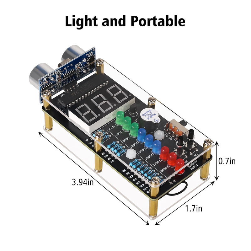 [Australia - AusPower] - MIOYOOW Ultrasonic Ranging Alarm DIY Kit, HC-SR04 Ultrasonic Distance Measurer Soldering Practice Kit with LED Lights, STEM Soldering Electronic Projects for School Learning 