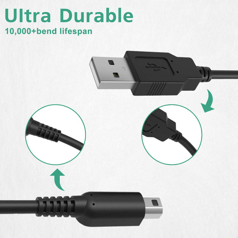[Australia - AusPower] - 3DS USB Charger Cable, Power Charging Lead for Nintendo New 3DS XL/New 3DS/ 3DS XL/ 3DS/ New 2DS XL/New 2DS/ 2DS XL/ 2DS/ DSi/DSi XL Black 