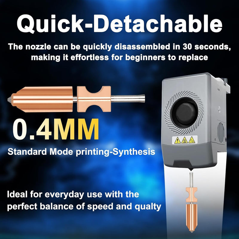 Upgraded AD5X Nozzles Kit 0.25 0.4 0.6, 2X Silicone Sock +2X Nozzle Brush Plated Copper Titanium Integrated Heatbreak Compatible with Flashforge AD5X Multi Color 3D Printer Parts (0.25+0.4+0.6mm) 0.25+0.4+0.6mm
