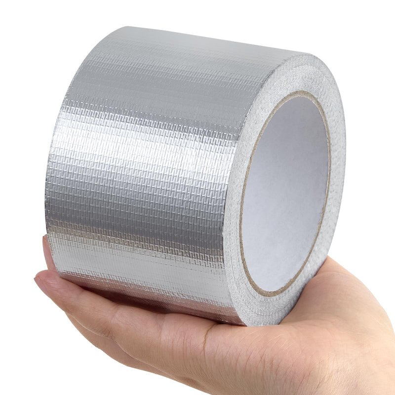 Aluminum Foil Tape - 3 Inch X 66 Feet, 5.91 Mil Thick Fiberglass Reinforced High Temperature Heat Shield Tape for HVAC, Hose and Auto Use