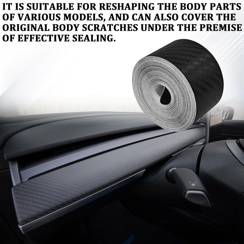32FT x 1" Carbon Fiber Wrap for Cars Tape, 3D Automotive Pinstriping Tape Anti-Scratch Self-Adhesive Vinyl Decals for Car Body, Doors, Hoods，Mirrors, Universal Pinstriping Decoration DIY Sticker 1 inch