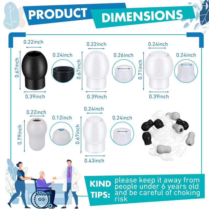 [Australia - AusPower] - TrelaCo 10 Set 3 Sizes S/M/L Soft Ear Tip Pieces Earbud Replacement Parts Stethoscope Ear Pieces with 8 Pairs Stethoscope Ear Tip 2 Pairs Gray Ear Bud Cover Compatible with 5mm and 6mm Stethoscopes 