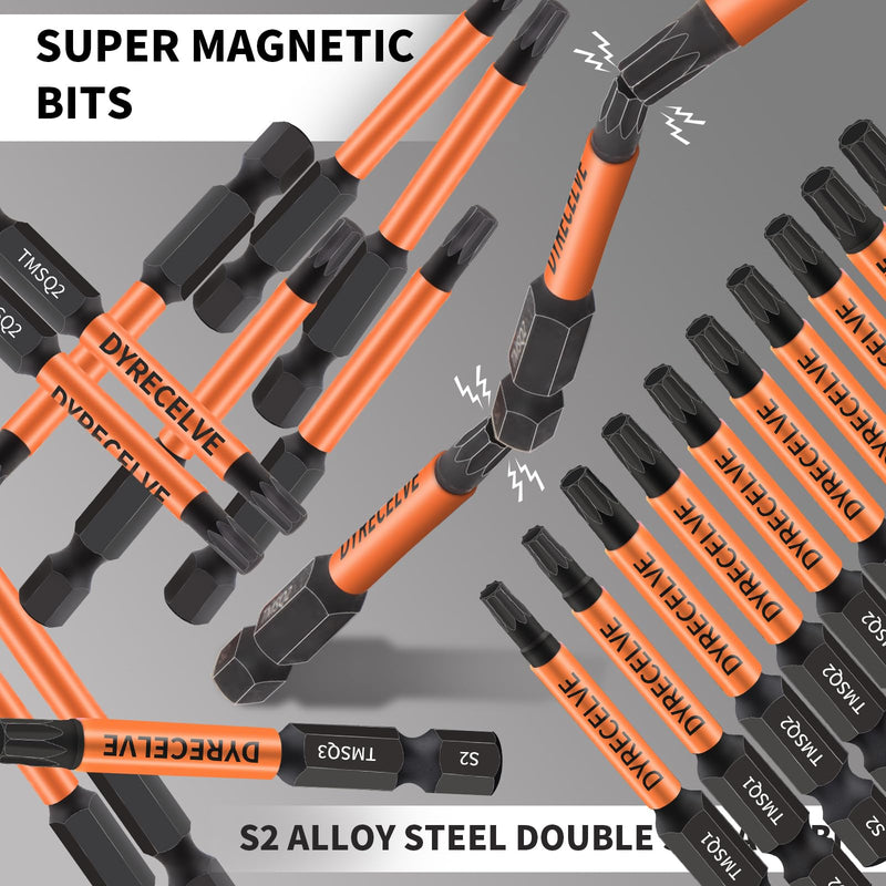 [Australia - AusPower] - 10-Pack 8 Point Star Bit - Professional 8 Point Torx Bit (Magnetic Heads & Hex Shank) - Double Square Bit Set Made of Premium S2 Alloy Steel - 8 Point Star Bit for Trailer - Sizes #1, 2 and #3 Blue 