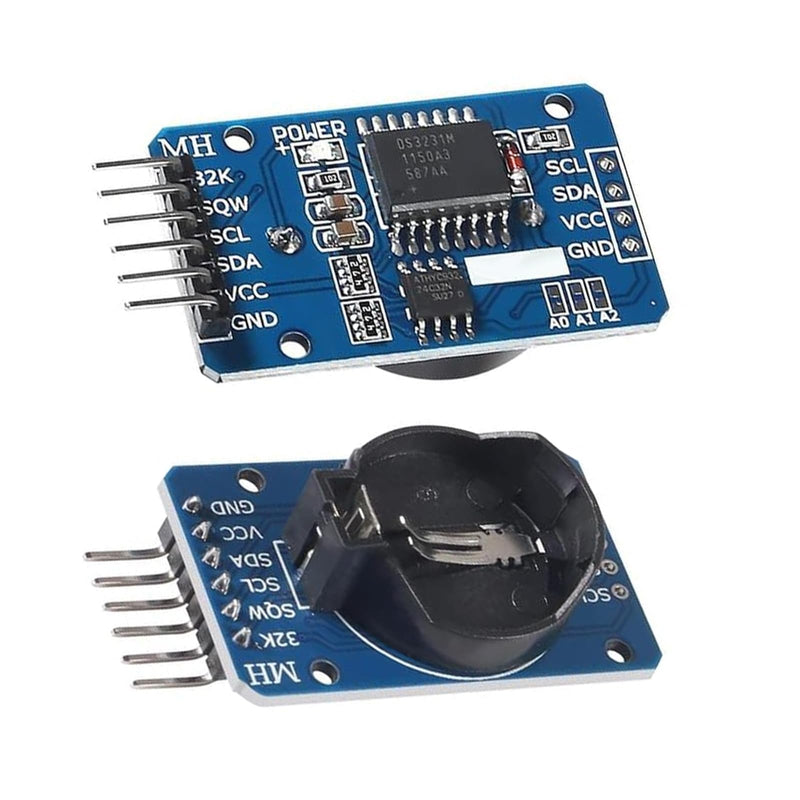Real Time Clock RTC Module Compatible with S3231 I2C Real-time Clock Pack of 5 | RTC with Battery Module S3231 AT24C32 3.3-5.5V Compatible with Arduino