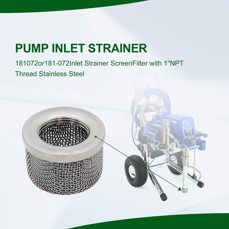 [Australia - AusPower] - 2 Pack 181072 Pump Inlet Strainer Fit for UltraMax 795 1095 1595 Ultra 1500 1000 750 333 433 Gmax 3900 5900 Suction Hose with 1" NPT Thread Stainless Steel 