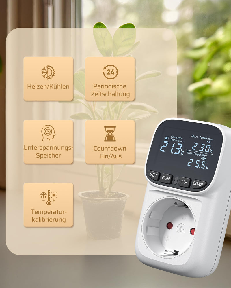 [Australia - AusPower] - DEWENWILS Temperature Controller Temperature Monitor DHTCS01A 