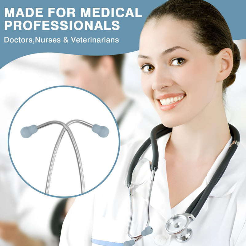 [Australia - AusPower] - Silicone Stethoscope Ear Tips, Gray, 10 Pcs, Universal Replacement Earpieces, 0.79×0.51 Inch 