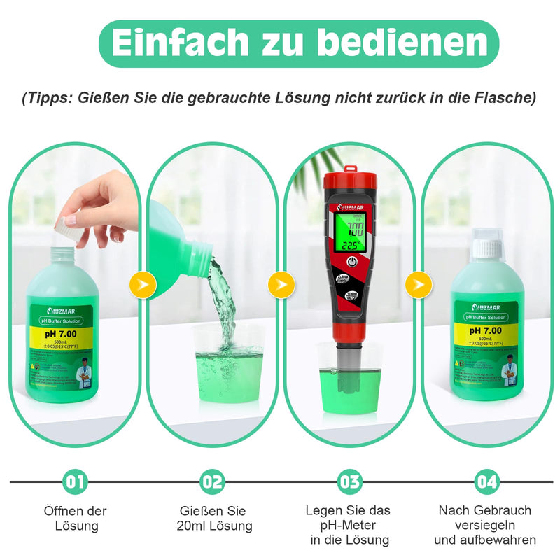 [Australia - AusPower] - UIUZMAR pH 7.00 Calibration Solution, pH Buffer Solution 500 ml for Precise Calibration of pH Meter, pH Tester Calibration Liquid 