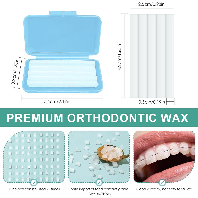 10 Boxes of Dental Wax for Braces, Braces Wax with Fruit Odour, Dental Care Silicone Orthodontic, Carrier Gum Protection, Tooth (10 Fragrance) 10Color1
