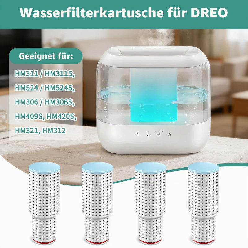 Water Purification Cartridge Fits DREO HM311 / HM311S, HM524 / HM524S, HM306 / HM306S, HM409S, HM420S, HM321, HM312 Humidifier Replacement, 150 Litre Clean Mist Demineralization Cartridge