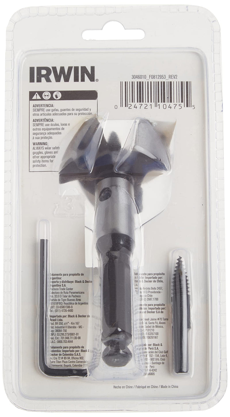 Irwin Tools IRWIN Drill Bit, 3-Cutter, Self Feed, 2-Inch (3046010) Pack of 1
